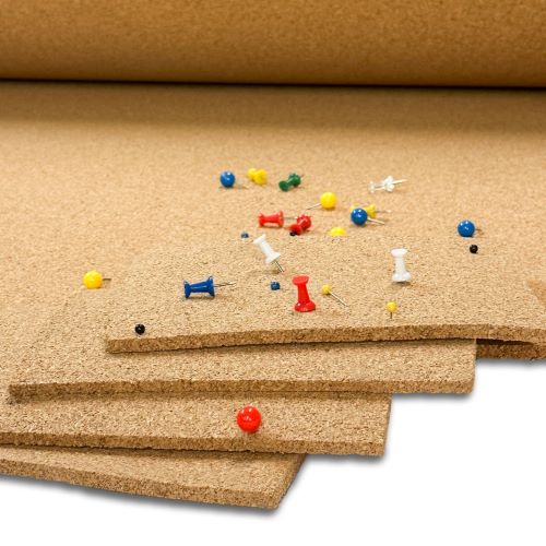 Custom cut natural self healing cork board material sold by the square foot - 
                - Any Size direct from the roll or mounted flat on fiberboard
