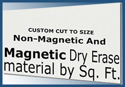 Custom cut whiteboard material sold by the square foot - Any Size magnetic and non magnetic