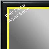 MR1400-4 Black With Yellow Lip - Small Custom Wall Mirror