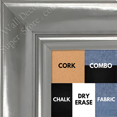 BB1211 Silver  - 2.5 Inch Wide - Custom Cork, Chalk, Dry Erase