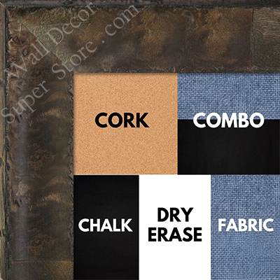 BB1530-5 Distressed Burlwood Brown Taupe Custom Large Wall Board Cork Chalk Dry Erase