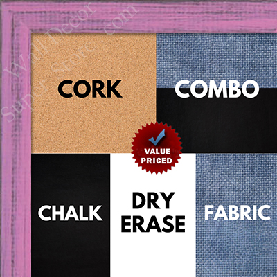 BB1532-10 Distressed Soft Pink - Small Custom Cork Chalk or Dry Erase Board