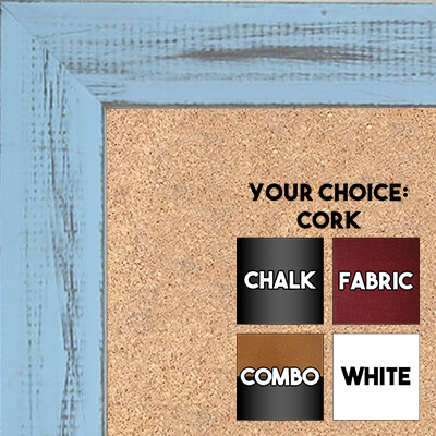 BB1533-11 Distressed Soft Blue - Medium Custom Cork Chalk or Dry Erase Board