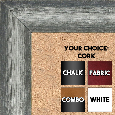 BB1555-1 Distressed Gray / Silver - Extra Large Chalkboard Cork Dry Erase