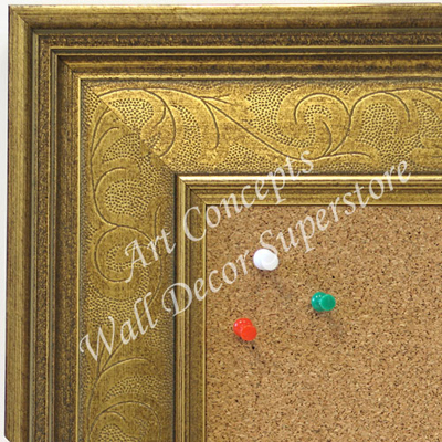 BB1678-1 | Gold / Design | Custom Cork Bulletin Board | Custom White Dry Erase Board | Custom Chalk Board