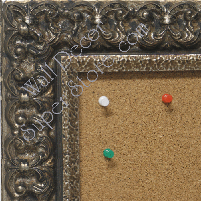 BB1769-2 | Silver Leaf / Ornate | Custom Cork Bulletin Board | Custom White Dry Erase Board | Custom Chalk Board