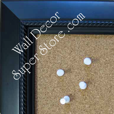 disc BB208-1 Satin Black With Rope Design Medium To Extra Large Custom Cork Chalk Or Dry Erase Board