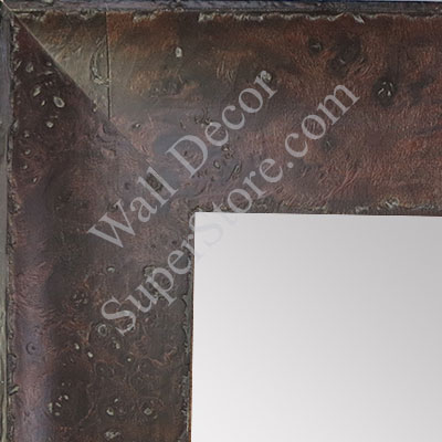 MR1531-2 Distressed Burlwood Walnut Coffee Brown Large Custom Wall Mirror Custom Floor Mirror