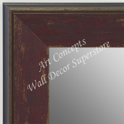 MR1734-3 | Distressed Brick Red | Custom Wall Mirror | Decorative Framed Mirrors | Wall D�cor