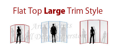 Flat Top Slim Trim Style 3-Panel Mirror