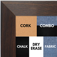 BB1682-3 | Dark Walnut | Custom Cork Bulletin Board | Custom White Dry Erase Board | Custom Chalk Board