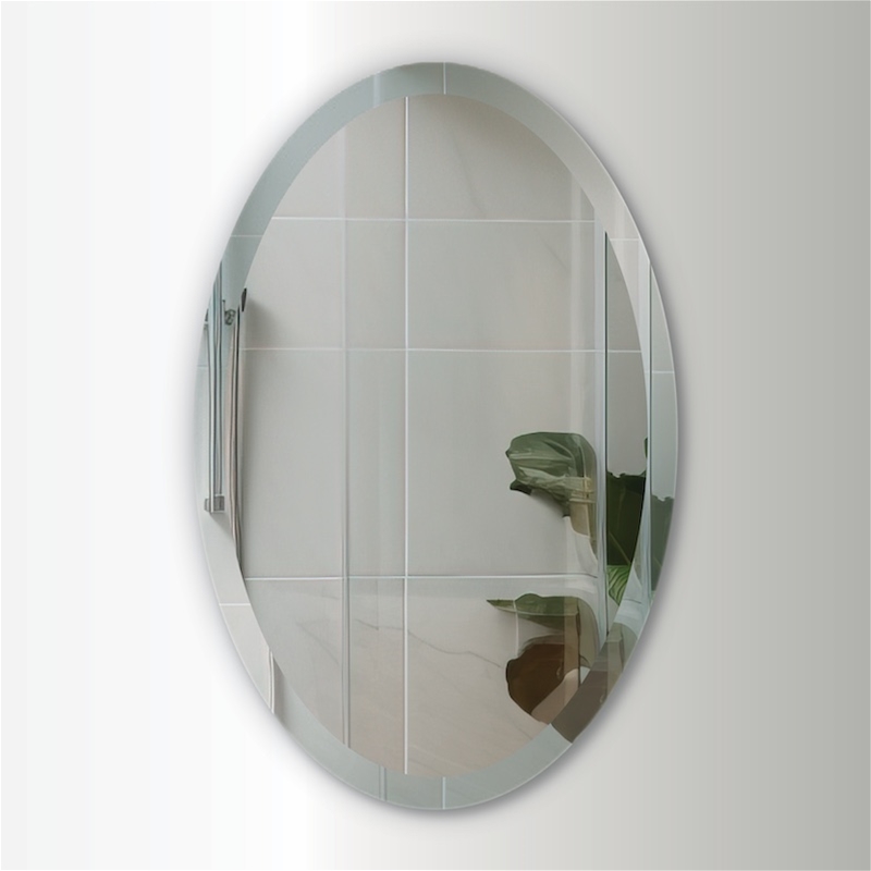 Custom Oval Beveled Frameless Wall Mirrors