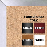 BB1003-1 Classic Professional Satin Aluminum Frame - Your Choice - Cork Chalk or Dry Erase Board Small To Extra Large
