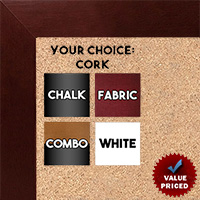 BB1844-7 Dark Mahogany Large Wall Board Cork Chalk Dry Erase