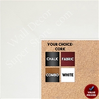 BB1865-2 Matte Satin White 2 3/4" Wide Value Priced Medium To Extra Large Custom Cork Chalk Or Dry Erase Board