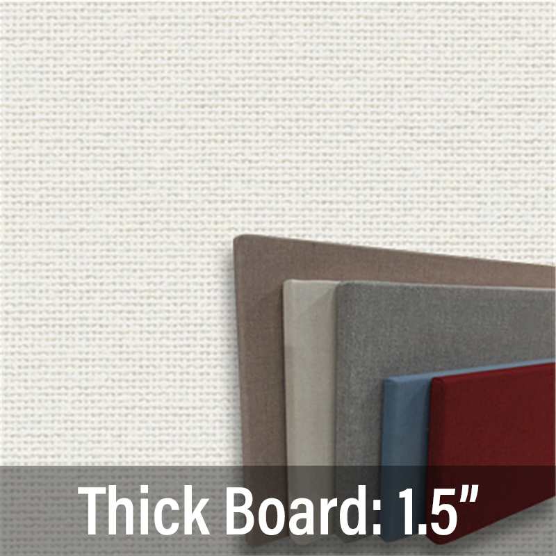 FW80002 White Frameless Fabric Wrap Cork Bulletin Board Classic Hook