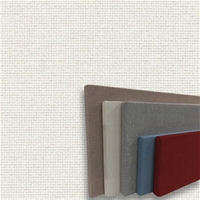 FW800-02 White Frameless Fabric Wrap Cork Bulletin Board - Classic Hook And Loop Velcro