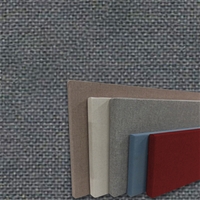 FW800-09 FLANNEL GREY - Frameless Fabric Wrap Cork Bulletin Board - Classic Hook And Loop Velcro