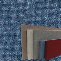 FW800-43 Wedgewood Blue Frameless Fabric Wrap Cork Bulletin Board - Classic Hook And Loop Velcro