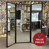 WM1001-1 Black Frame Value Price Three Panel Wardrobe Dressing Mirror