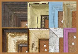 distressed corkboard frames - choose from barnwood, drift wood, shabby chic and more