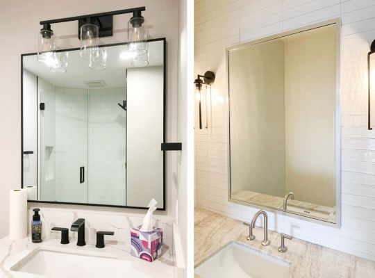 LAM-111 Large Semi Circle Bathroom Mirror, Custom Cut Frameless Bathroom  Mirrors