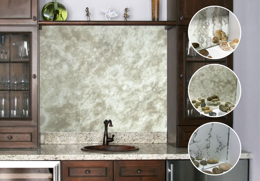 Every mirror can be made with an antique mirror instead of our premium clear mirror