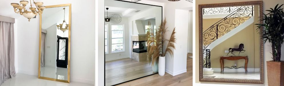 Custom Leaning Floor Mirrors - Three Panel Mirrors