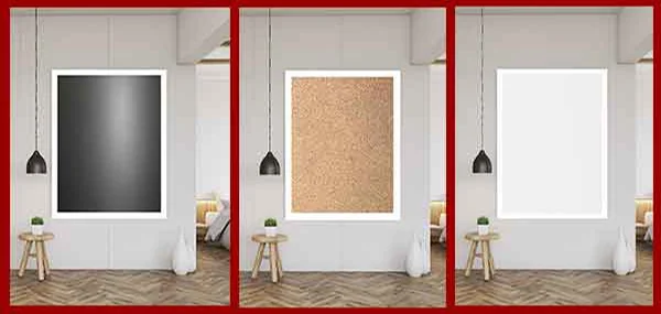 Visit our custom wallboard menu of options - create a corkboard whiteboard or chalkboard combination board - or fabric wrap cork board in your size and color