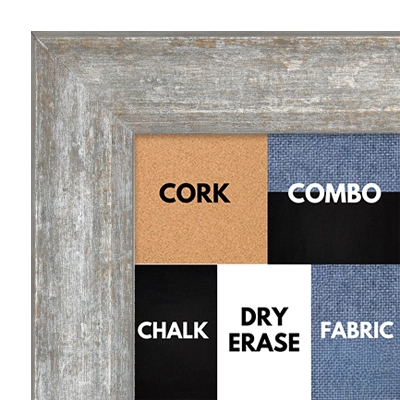BB1225-4 - SOFT PEWTER - 1.5 Inch Wide - Cork, Chalk, Dry Erase, Combo, Fabric Wrap 