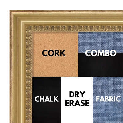 BB1310-2 Ornate Scoop – Soft Silver Finish 1.19" Wide Custom Cork Chalk or Dry Erase Board