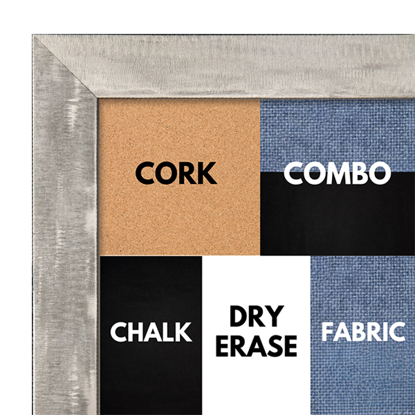 BB1317-5 Distressed Silver Cube- 1.125" Wide - Custom Cork Chalk or Dry Erase Board