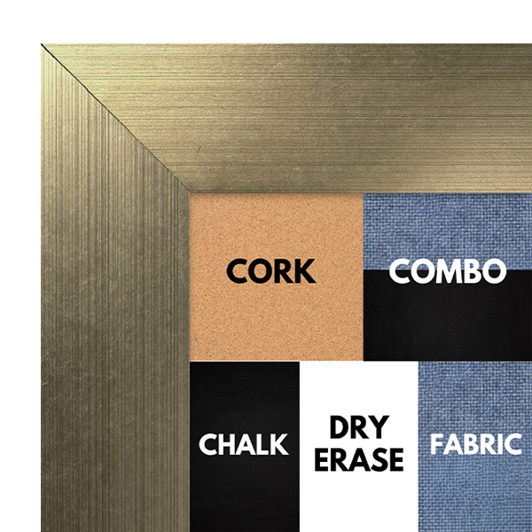 BB1321-4 Brushed Champagne Brass - 2.0" Wide - Custom Cork Chalk or Dry Erase Board