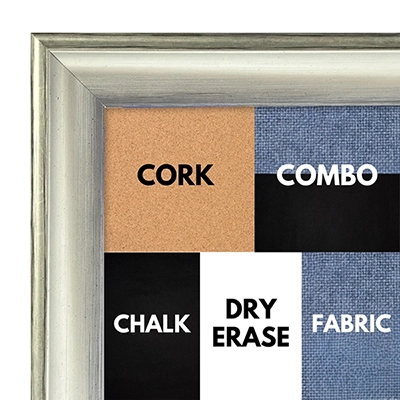 BB1323-1 Brushed Silver - 1.1875" Wide - Custom Cork Chalk or Dry Erase Board
