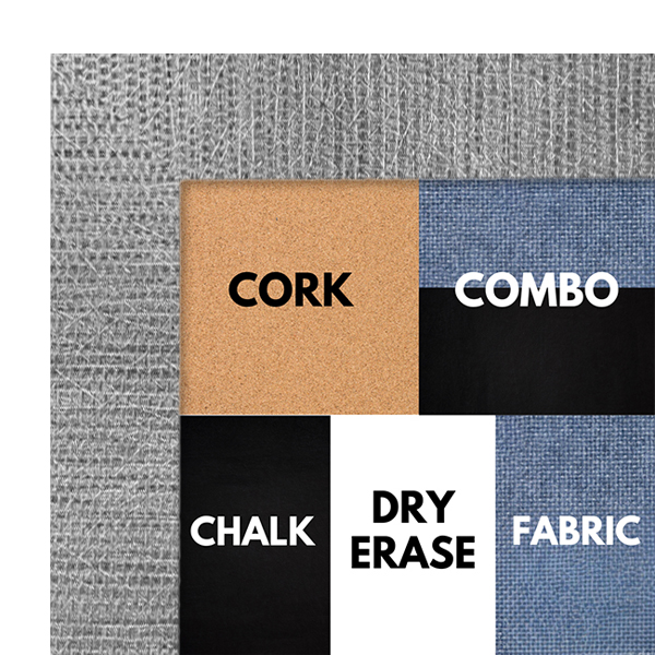 BB1325-2 Woven Silver - 1.25" Wide - Custom Cork Chalk or Dry Erase Board