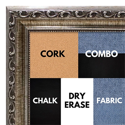 BB1015-2 Silver Colonial W/ Emboss - Cork, Chalk, Dry Erase, Combo, Fabric Wrap 