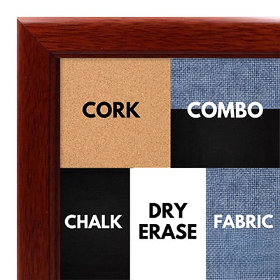 BB1044-3 Cherry With Inside Ridges - Cork, Chalk, Dry Erase, Combo, Fabric Wrap 