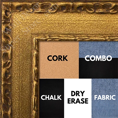 BB1050-1 Ornate Gold Embossed Leaf With Lip - Cork, Chalk, Dry Erase, Combo, Fabric Wrap 