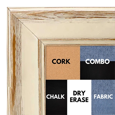 BB1052-1 Rustic Antique White - Cork, Chalk, Dry Erase, Combo, Fabric Wrap 