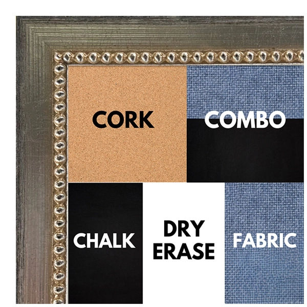 BB1206-3 Silver - 0.75 Inch Wide - Custom Cork Chalk Dry Erase