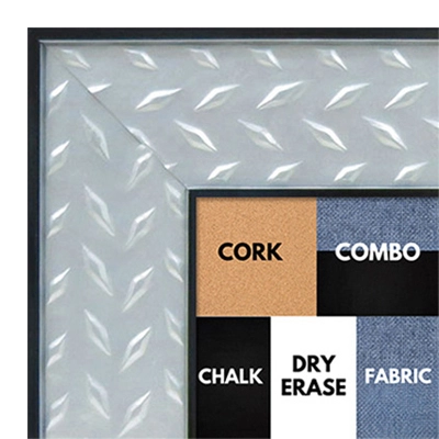 BB1503-1 Stainless Steel Look with Diamond Pattern Medium To Extra Large Custom Cork Chalk Or Dry Er