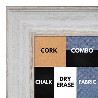 BB1513-1 White Distressed Barnwood - Extra Large Wall Board Cork Chalk Dry Erase