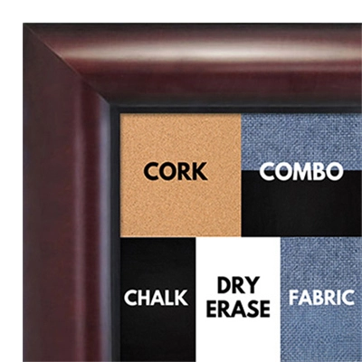 BB1516-3 Mahogany - Large Wall Board Cork Chalk Dry Erase