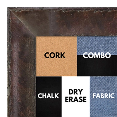 BB1530-2 Distressed Burlwood Walnut Coffee Brown Custom Large Wall Board Cork Chalk Dry Erase