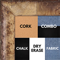 BB1530-3  Distressed Burlwood Light Pecan Custom  Large  Wall Board Cork Chalk Dry Erase