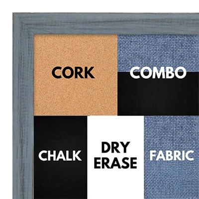 BB1532-6 Distressed Blue Gray - Small Custom Cork Chalk or Dry Erase Board