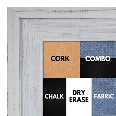 BB1533-2 Distressed Soft White - Medium Custom Cork Chalk or Dry Erase Board