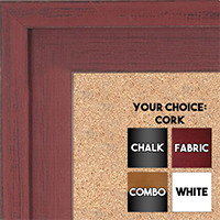 BB1534-4 Distressed Red  - Extra Large Custom Cork Chalk or Dry Erase Board
