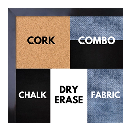 BB1540-16 Thin Metal Bright Black Custom Cork Chalk or Dry Erase Board Small To Large