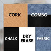 BB1540-1 Thin Metal Bright Silver -Shiny Chrome Look Custom Cork Chalk or Dry Erase Board Small To Large